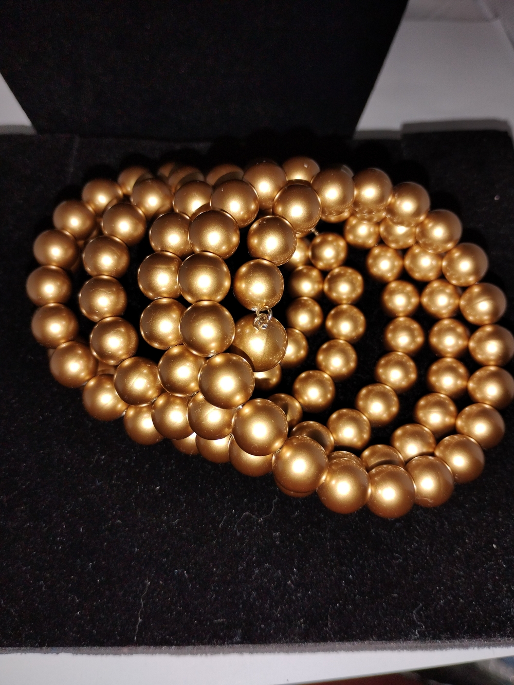 Elegant Gold Beaded Stretch Bracelet - Women's Jewelry